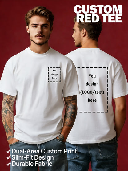 Men's Customizable Polyester T-Shirt with Crew Neck - Breathable Summe