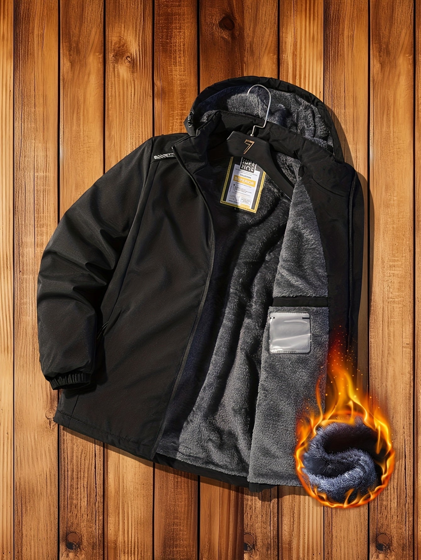 Men'S Fleece Jacket - Full-Zip Hooded Coat with Zippered Pockets, All-Season Lightweight Outerwear for Gym, Hiking, Everyday - - Easy-Care Polyester Jacket for Teens & Adults, Gym Apparel, Sporty Design, Durable Fabric, Activ