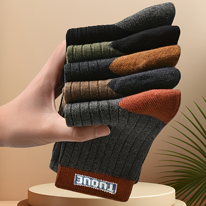 Men's Thickened Warm Winter Socks - Cushioned Thermal Knit, 10pcs