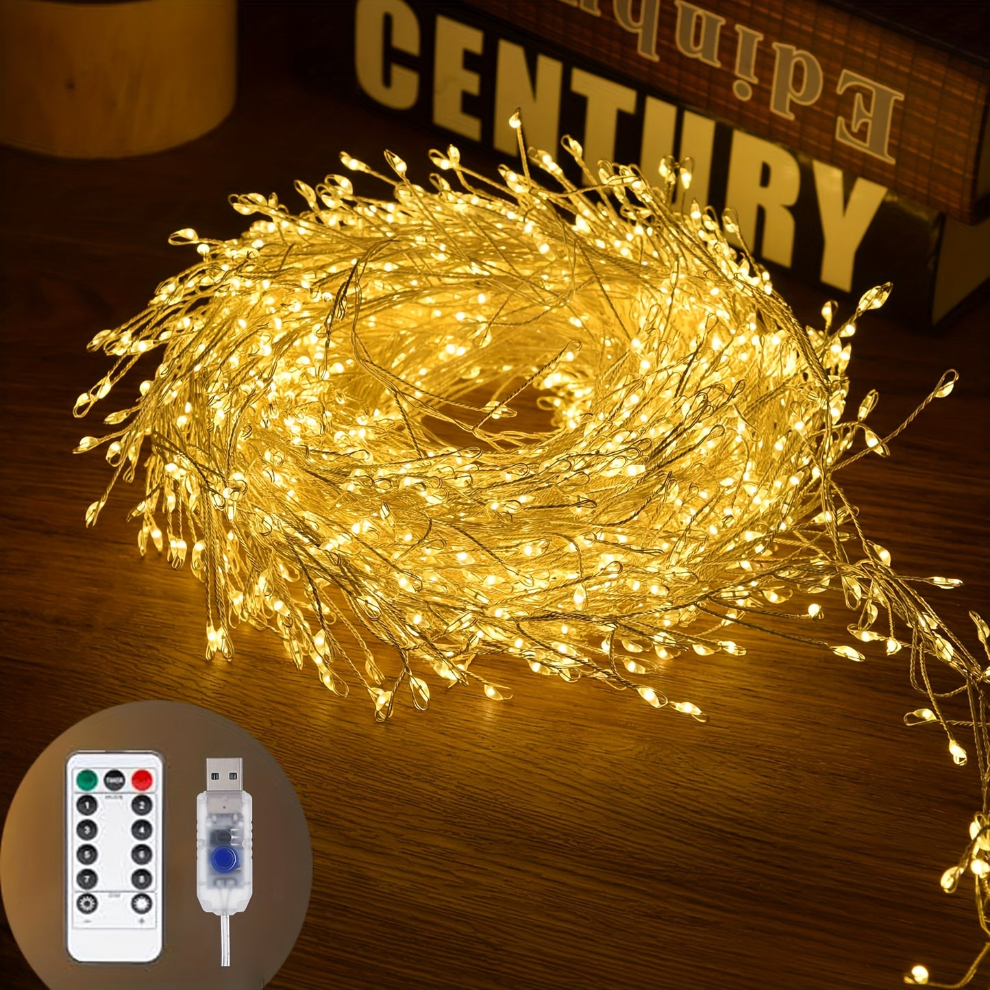 USB Lights String, Fireworks String, 8 Modes with Remote Control and Timer, Suitable for Bedroom Room Garland Wedding Christmas Tree Decoration, Wedding Garland, Christmas Tree Decoration, Remote Control Lights, Timer Lights,