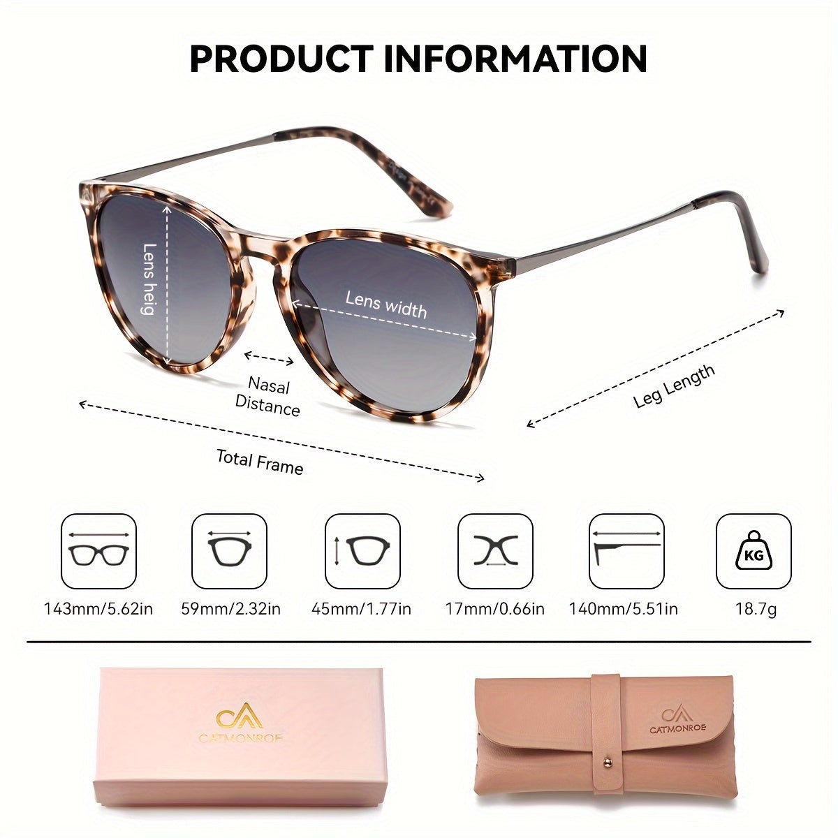 Women’s Oval Retro Leopard Print Lightweight Sunglasses