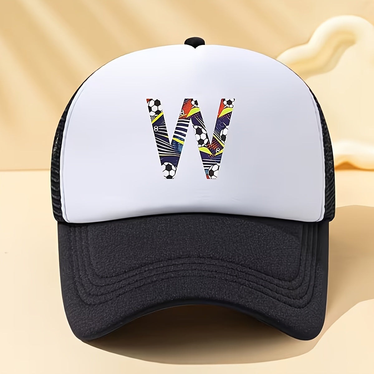 Boys' Breathable Soccer Alphabet Mesh Baseball Cap - Summer Style