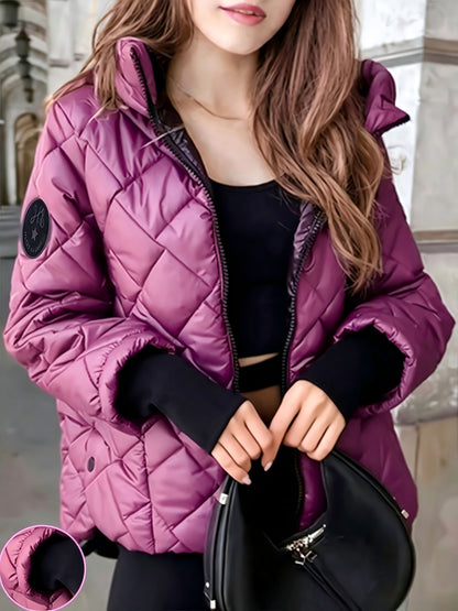 Women's Loose Hooded Jacket, Soft Warm Casual Outerwear
