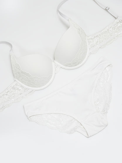 Sexy Solid-Color Lingerie Set with Underwire Bra & Lace Briefs
