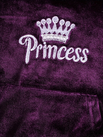 Girls' Long Pants Set, Burgundy Hooded Sweatshirt & Sweatpants, New Autumn Winter Warm Pullover Top, Fabric Two-Piece Set, Princess English Letter Embroidery with Pockets, Festive Holiday Outfit for Baby Girls, Perfect for Ou