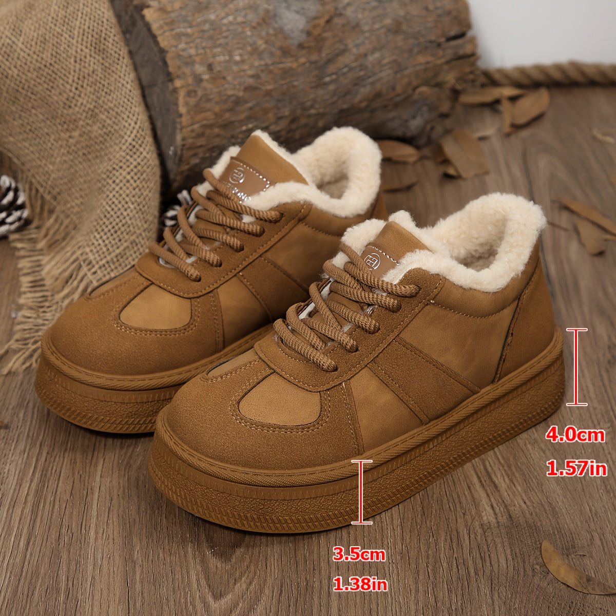 Women'S Winter Boots - Cozy Fleece-Lined Non-Slip Platform Ankle Boots with Lace-Up Closure, Round Toe & Flat Sole for Outdoor Comfort, Casual Winter Footwear, Durable Rubber Sole, Warm Fleece Lining, Y Terrain, Stylish Footw