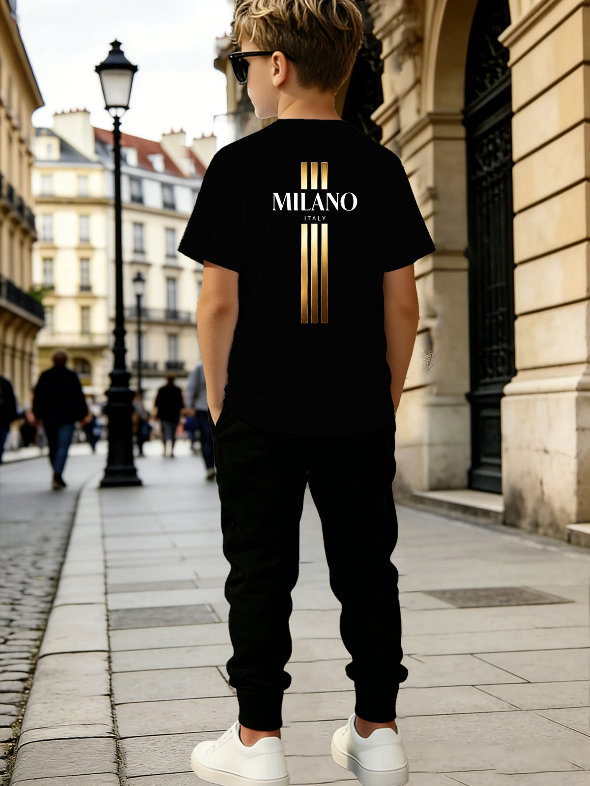 Boys' Milano Geometric Tee & Pants Set for Spring to Fall