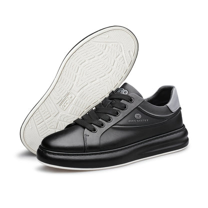 ZRO Zero Degree Men's Black Leather Casual Skate Sneakers