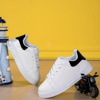 Casual Comfortable Lace Up Sneakers For Boys, Breathable Non-slip Skateboard Shoes For All Seasons