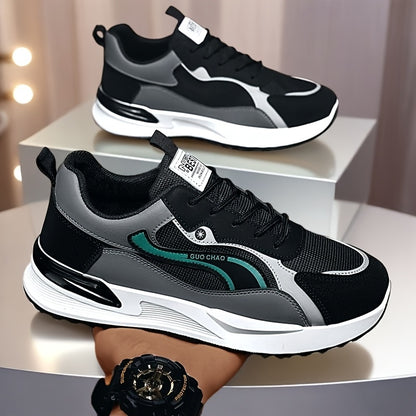 Men's Sneakers Running Shoes, Sporty Trendy Skate Shoes, Versatile Casual Loafers, Sailing Shoes, Flat Sole Skate Shoes, Green and Blue, for Spring, Autumn, Summer, All Seasons, Streetwear, Outdoor, Daily Wear, Hiking, Color- - ayq