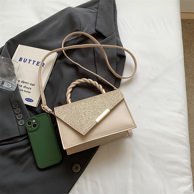 2025 new summer Women's handbag, one shoulder  , metal decorative small square bag