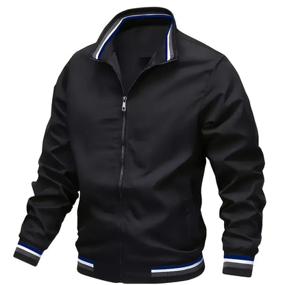 A Men'S Stylish Pilot Jacket, Made of Durable Fabric, Features Classic Striped Details, Perfect for Casual Outings Or Hiking. It Offers a Sense of Confidence And Fashion, Making It an Ideal Gift for Men