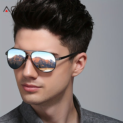 Men's Polarized UV400 Pilot Sunglasses with Mirror Lens