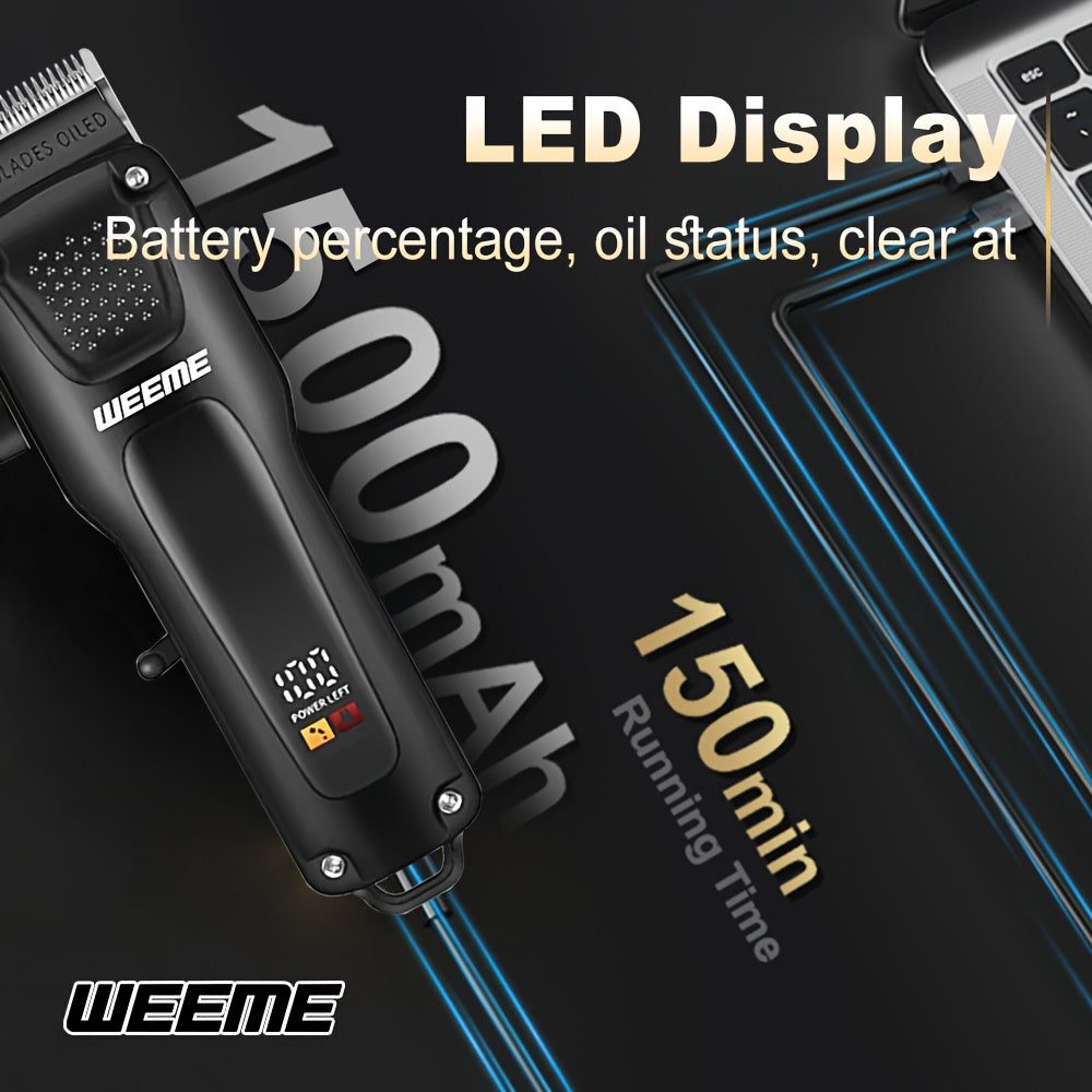 WEEME 2pcs/3pcs Premium Men's Grooming Set Professional Hair Clipper Kit with Cordless Shaver  Beard Trimmer  LCD Display & USB Fast Charge Ideal Gift for Father's Day/Birthday/Anniversary (For Dad/Husband/Groom)