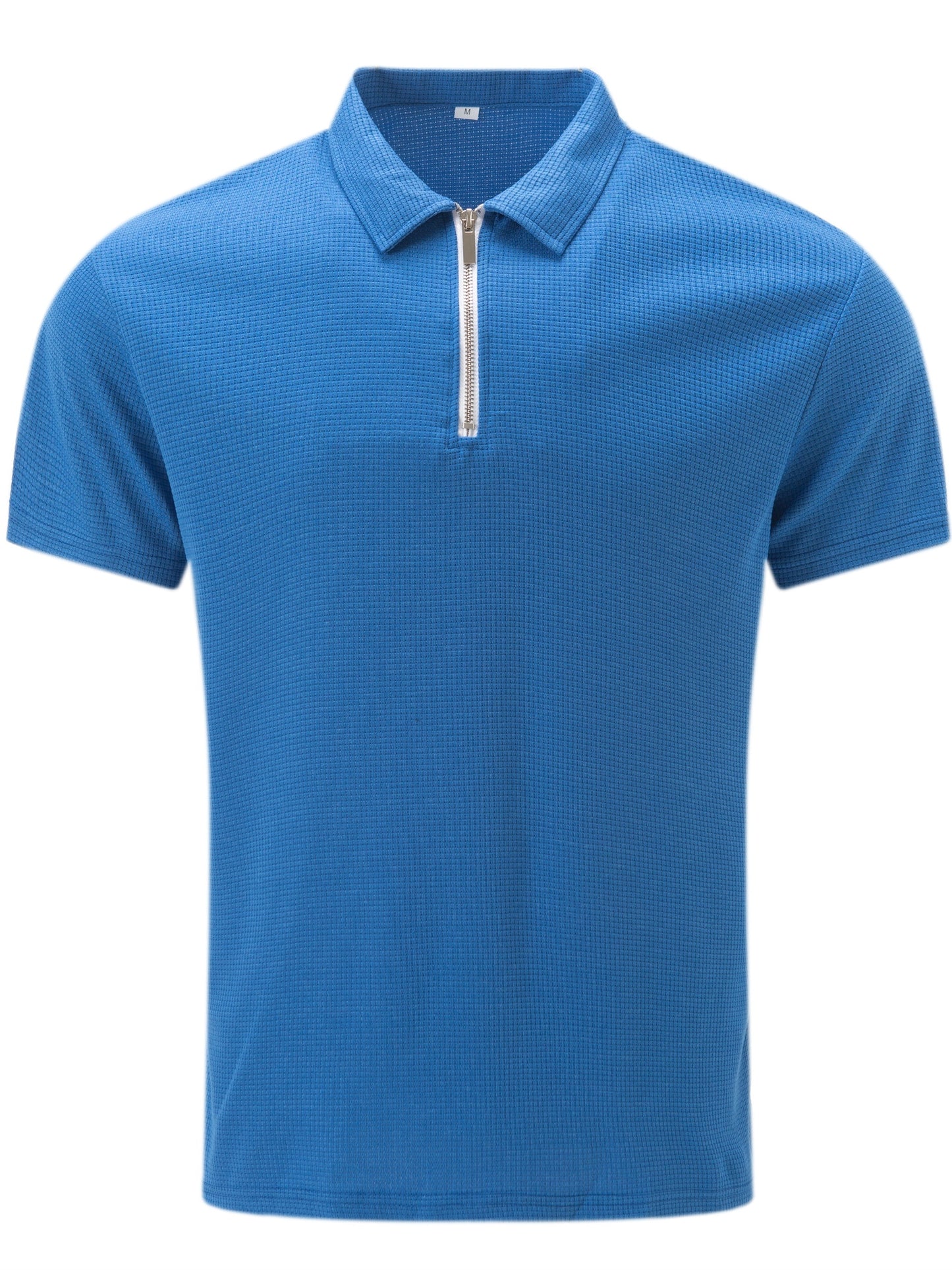 Men's Solid Short Sleeve Zipper Shirt, Casual Male Shirt For Summer Outdoor, Gift For Men - ayq