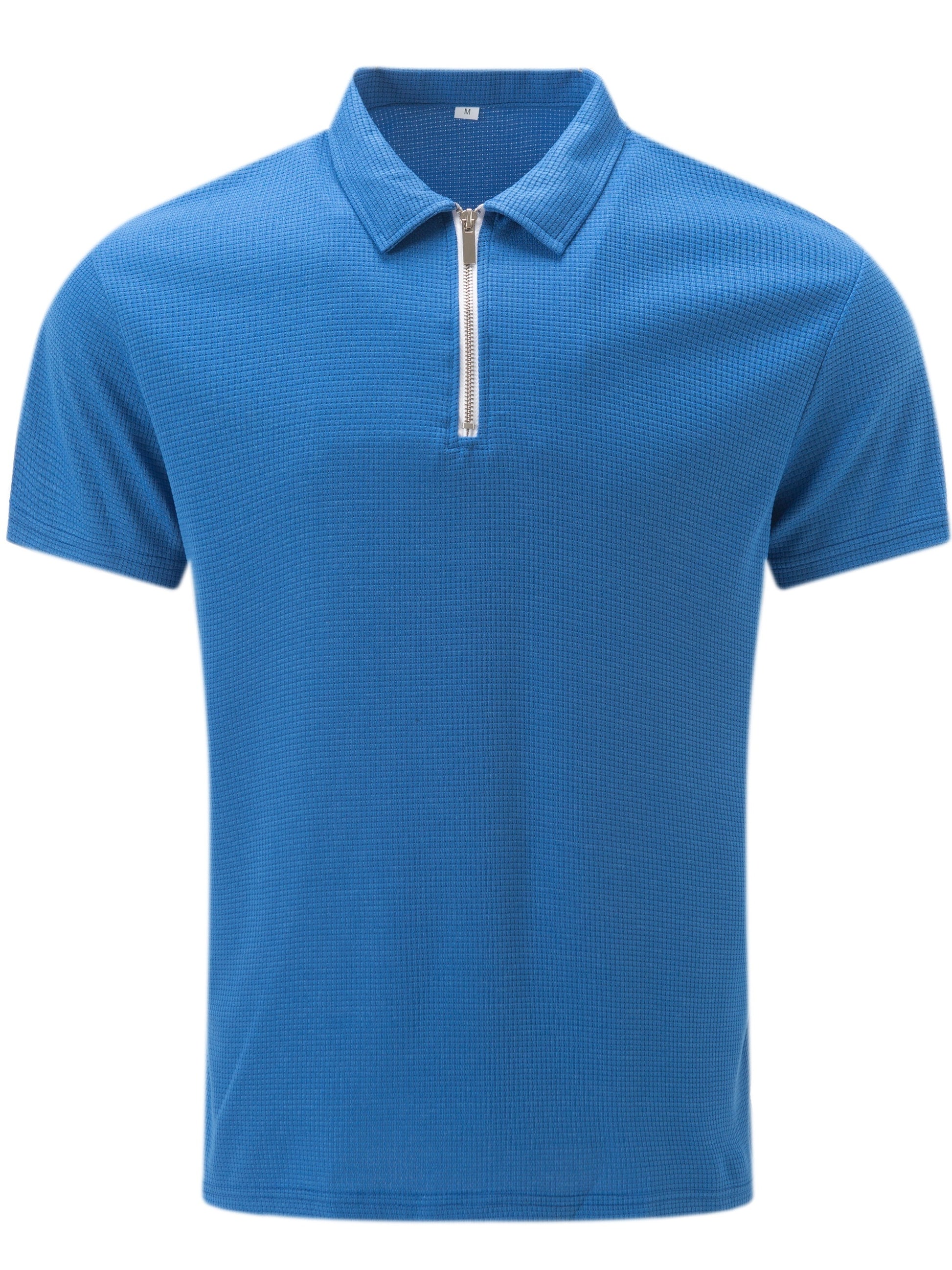 Men's Solid Short Sleeve Zipper Shirt, Casual Male Shirt For Summer Outdoor, Gift For Men - ayq