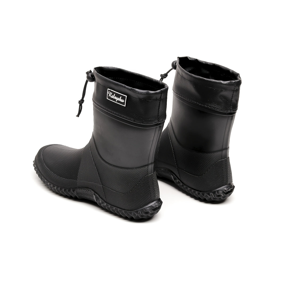 Men's Lightweight Non-Slip PVC Rain Ankle Boots for Outdoor Work