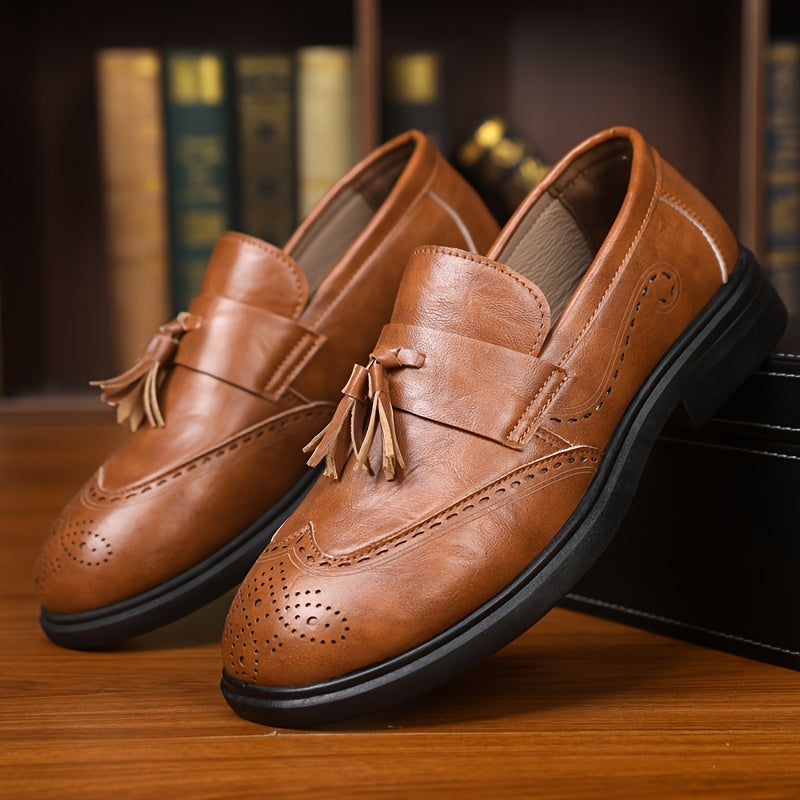 Men's Retro Loafers with Tassel Detail Lightweight Comfort