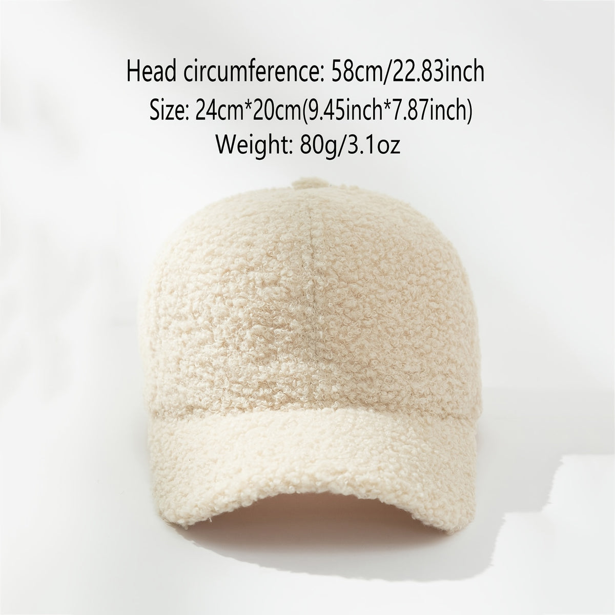 Warm Plush Baseball Cap for Fall and Winter Casual Wear