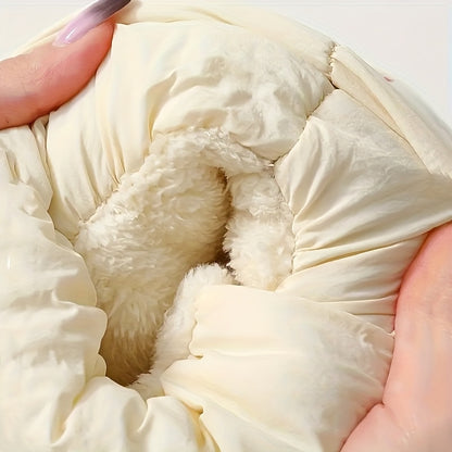 Men'S & Women'S Slip-On Snow Boots - Winter Warmth with Plush Lining, Soft Fabric Upper & Cushioned EVA Sole, Round Toe Short Ankle Boots for Indoor/Outdoor Use, Unisex Casual Footwear in Black/Gray/Navy Blue - All-Season Com