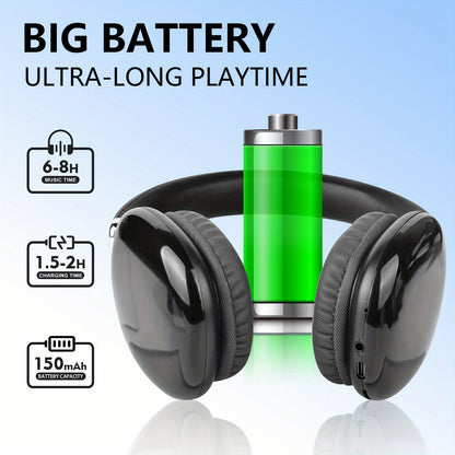 Wireless Over-Ear Headphones with Mic and Type-C Charging