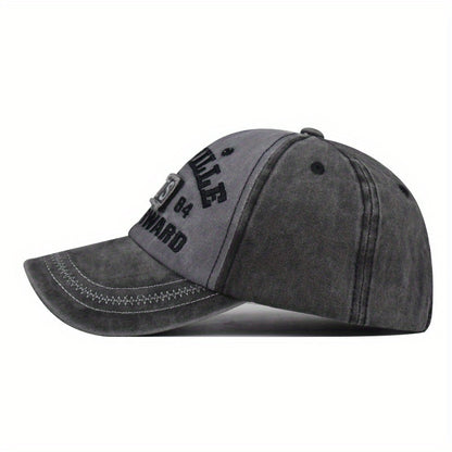 Vintage Style Unisex Baseball Cap, 100% Cotton Embroidered NYS Letter Design, Adjustable Dad Hat for Sports and Sun Protection, Hand Washable