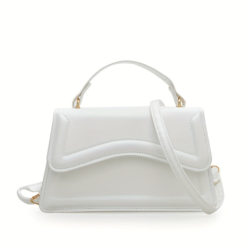 Fresh and trendy small square bag, one shoulder crossbody bag, youthful and sweet style, magnetic buckle closure bag, solid color, internet famous and popular bag