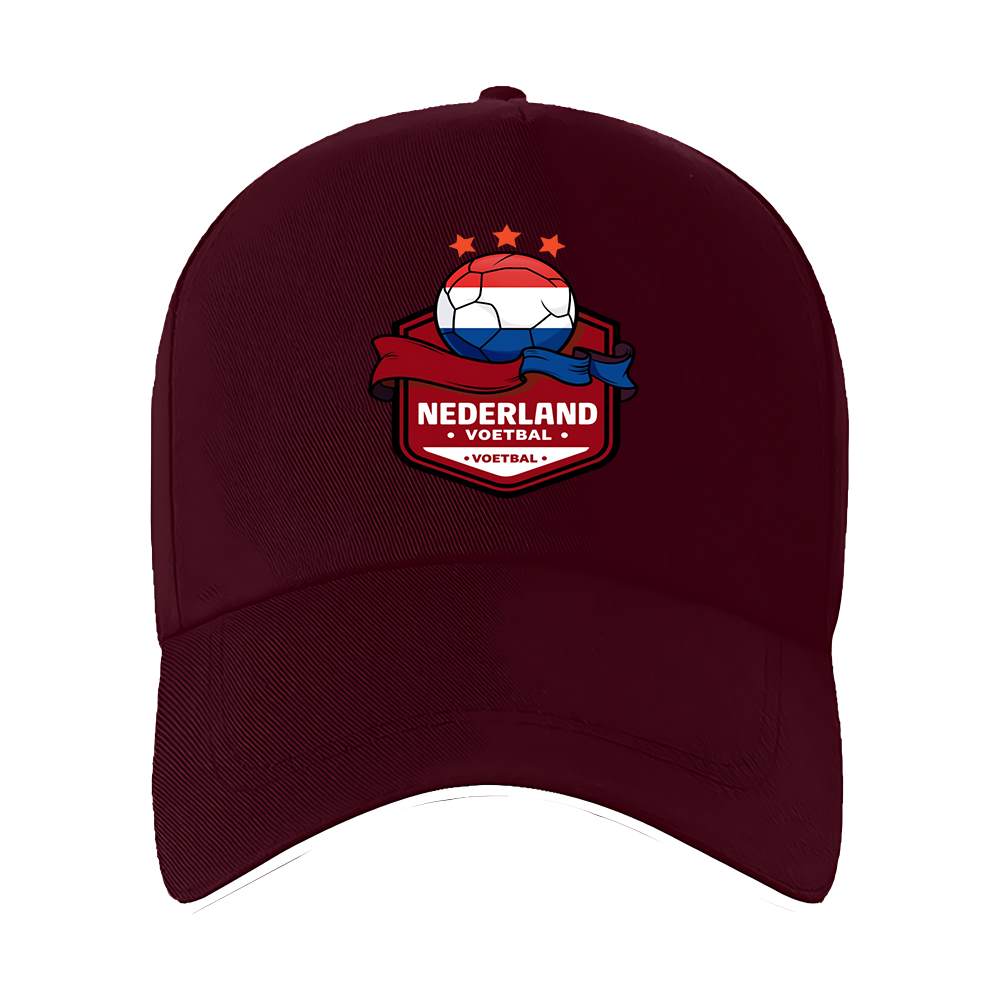 Dutch Football Crest Adjustable Baseball Cap with Netherlands Flag