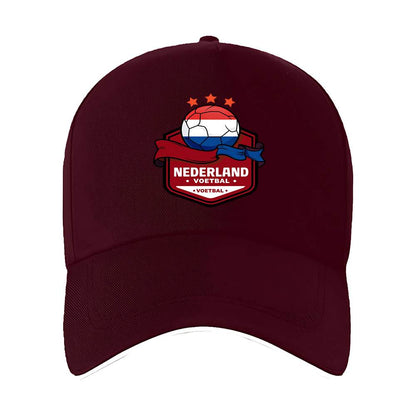 Dutch Football Crest Adjustable Baseball Cap with Netherlands Flag
