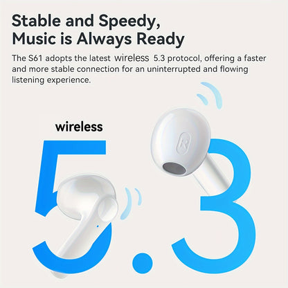 Wireless Earbuds Headphones, 40H Playtime Stereo Ear Buds, LED Power Display Cordless In-Ear Earphones with Microphone for iOS Andriod Cell Phone Sports