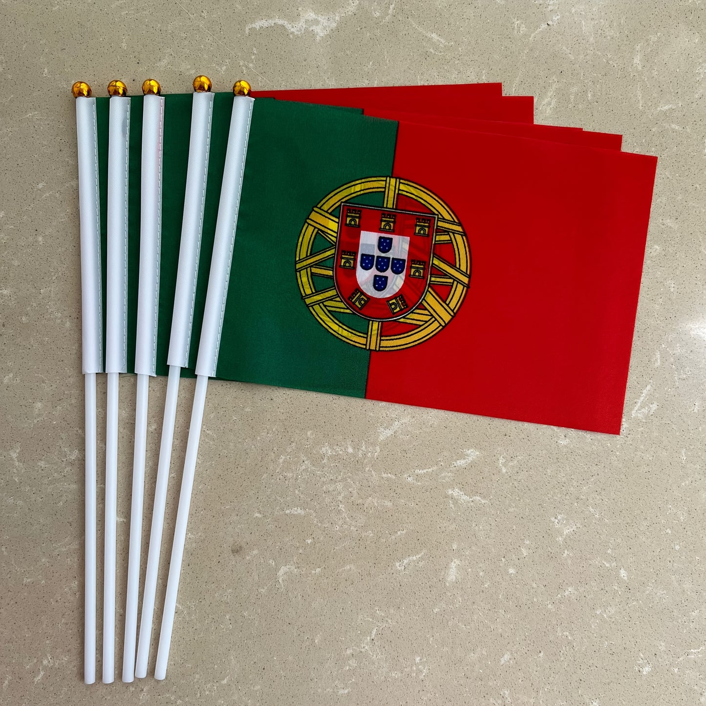 Portugal Hand Wave Flags Set – 5 or 10 Polyester Flags for Events