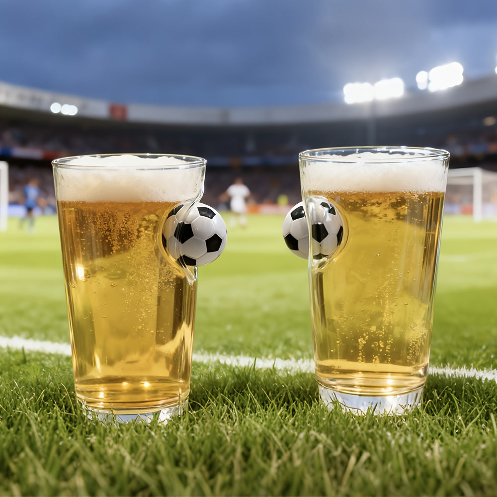 Football Glass Mug - Transparent Reusable Drinkware