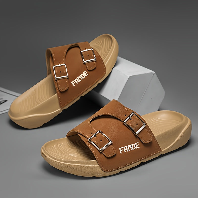 Unisex Casual Slip-On Slippers with Adjustable Straps & Non-Slip Soles