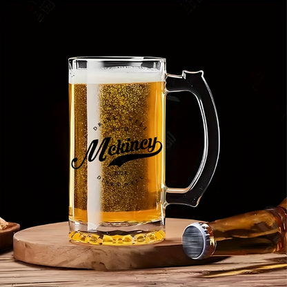 Personalized Custom Name Glass Beer Mug – Reusable Drinkware