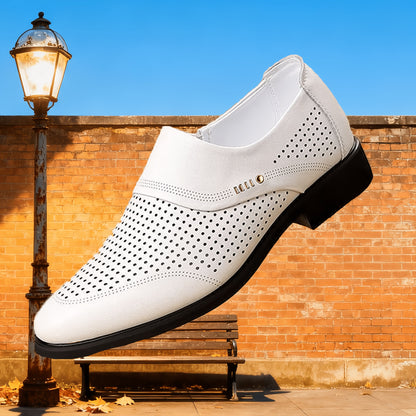 Men's Classic Slip-On Business Casual Loafers, Breathable PU