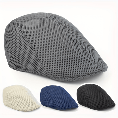 Men's Lightweight Breathable Mesh Beret Cap - Casual Summer Hat