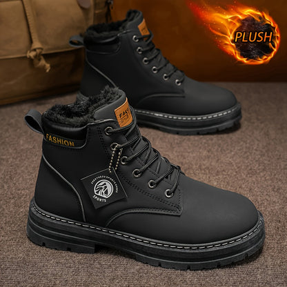 A Pair of Fashionable Men's Boots, Outdoor Warm, Sports Casual Trendy Versatile Shoes for Man