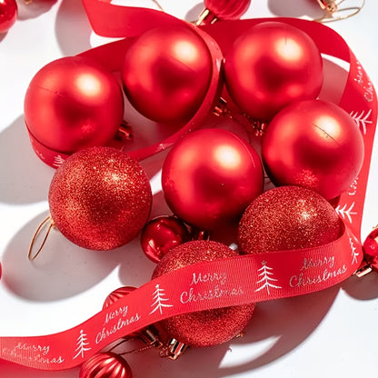 Fei Rui 24pcs Classic Mini Christmas Ball Ornaments, Shatterproof Plastic Hanging Decorations for Holiday, Wedding, Party - Versatile for Christmas, Hanukkah, Easter, Thanksgiving, Halloween Decor