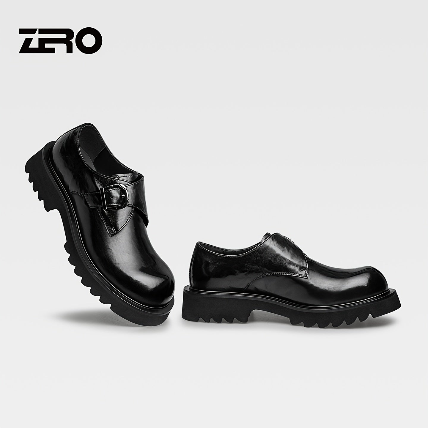 Men's Casual Leather Slip-On Business Shoes with Thick Sole