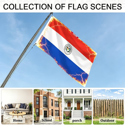 2D Flat Paraguay 2026 Football Fan Banner Polyester Flag