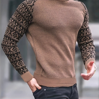 Men'S Long-Sleeve T-Shirt in a Heavy Waffle Knit for Autumn, Perfect for Casual Wear