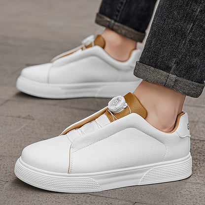 Men's Casual Skate Shoes with Durable PU Upper & PVC Sole