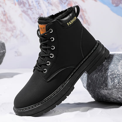 Men's Plus Size Ankle Boots with Plush Lining for All Seasons