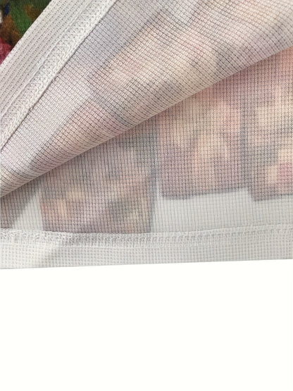 Men'S Red & Waffle Christmas Sweater with Santa Claus & Snowflake Print - Long Sleeve V-Neck Button-Front Casual Holiday Party Shirt, Christmas Sweater, Seasonal Clothing, Comfortable Fit, Festive Clothing, Warm Material