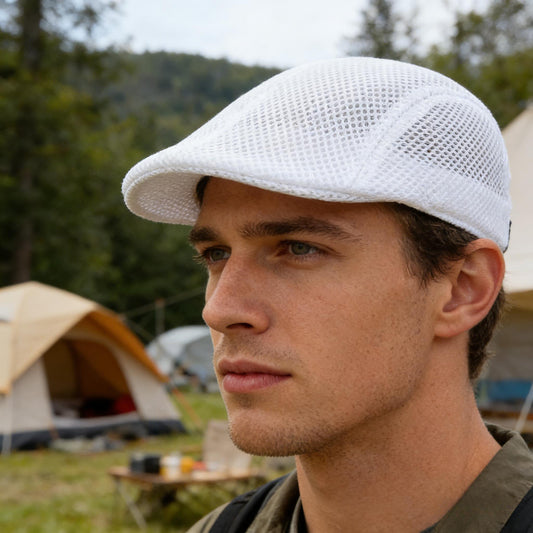 Men's Lightweight Breathable Mesh Beret Cap - Casual Summer Hat