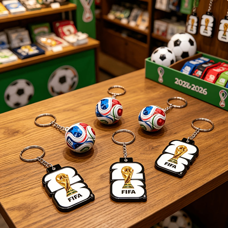 FIFA 2026 USA-Mexico-Canada Soccer Keychain Set - 6/8pcs Zinc Alloy