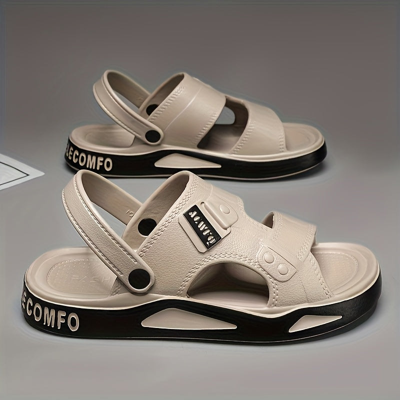 Men's Breathable EVA Summer Slides with Geometric Design
