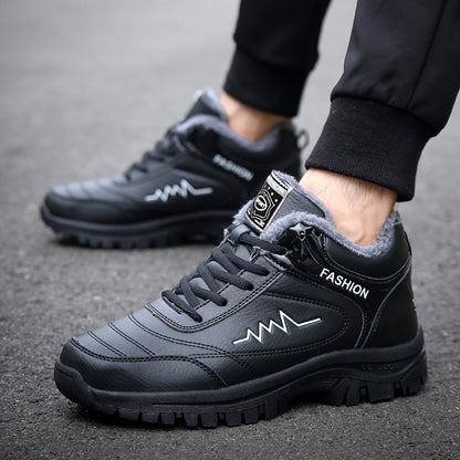 Winter Sports Shoes Men's Warm Shoes Casual Simple Comfortable High Quality Anti Slip Wear- Running Shoes