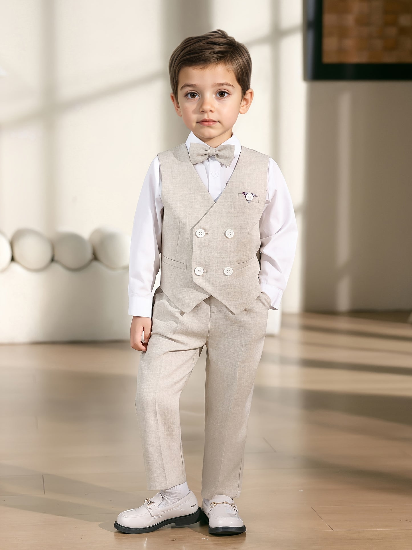 Boys' Formal Vest and Pants Set for Parties and Special Occasions