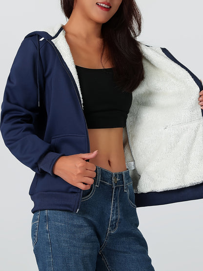 Women'S Heavyweight Winter Jacket - Thermal Insulated Cold Weather Coat with Full-Zip Closure, Large Front Pockets - Purple Outerwear for Everyday & Formal Events - Non-Stretchy Polyester Fabric - Easy-Care Ladies Outerwear,